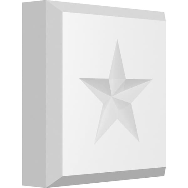 Ekena Millwork Standard Sedgwick Star Rosette With Beveled Edge, 4"W x 4"H x 1"P ROSP040X040X100SDG07 - main